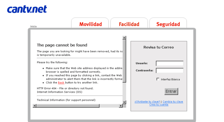 Access Correo.cantv.net. Correo Web De Cantv - Login