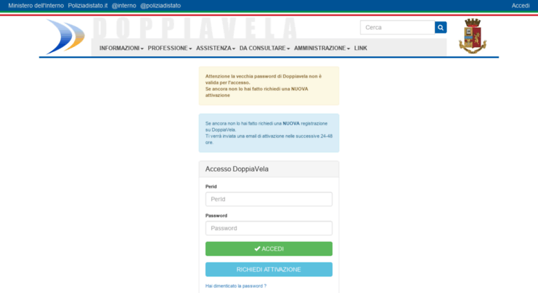 Access dv.poliziadistato.it. doppiavela login Polizia di stato registrazione