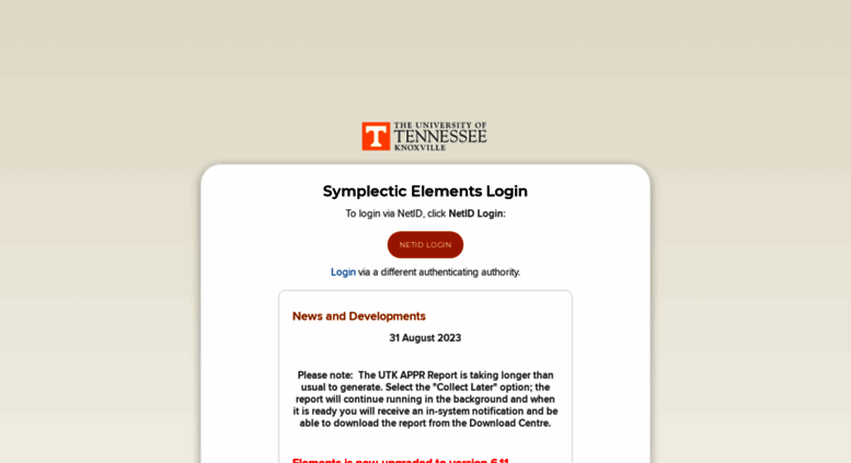 Access Elements Utk Edu Symplectic Elements Login