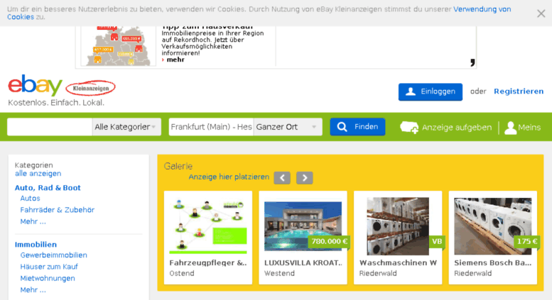 Access frankfurtmain.kijiji.de. eBay Kleinanzeigen Frankfurt (Main
