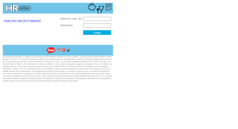 Access Hronline yum Portal Login