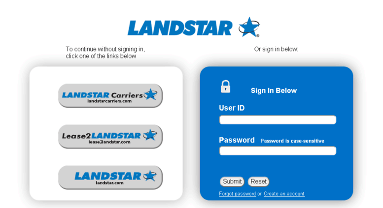 Access Landstaronline Landstar Portal Login Page