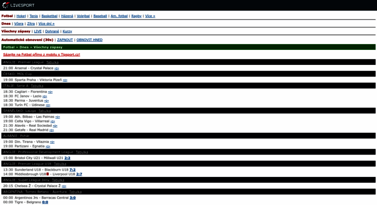 vysledky live fotbal online