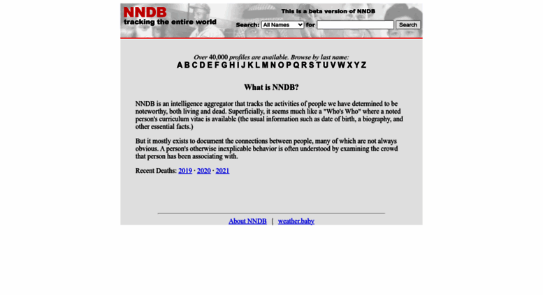 Access NNDB Tracking the entire world