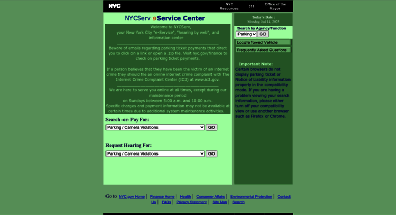 Access nycserv.nyc.gov. NYC Serv - New York City On-Line ...