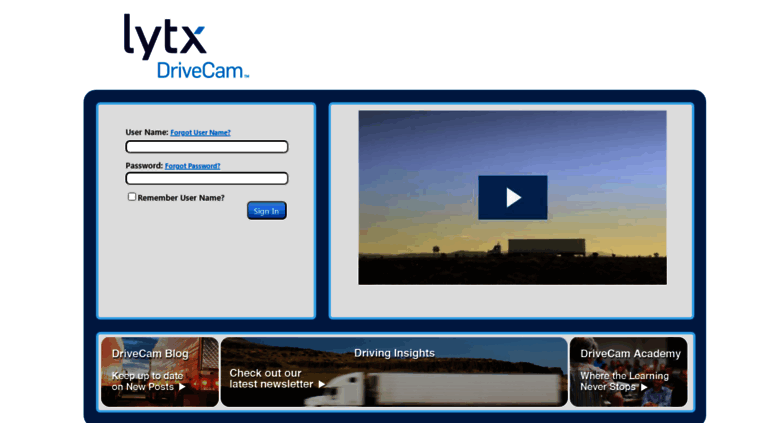 Access online.drivecam.com. Drivecam Inc. Login