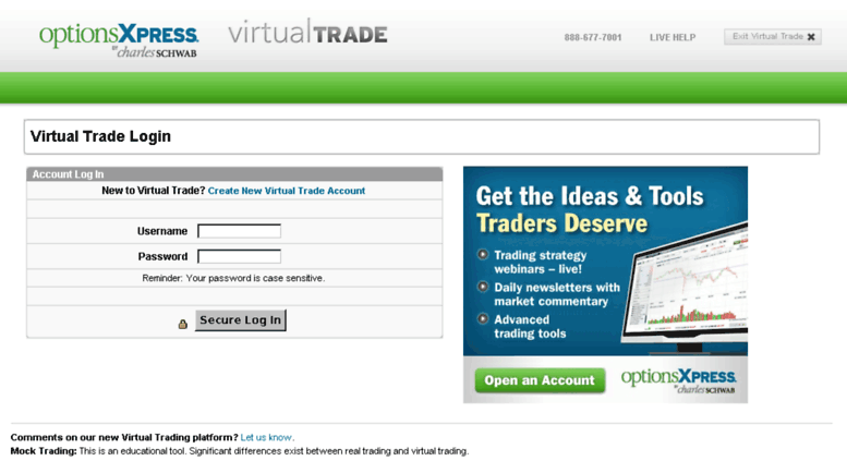 Cara virtual trading optionsxpress