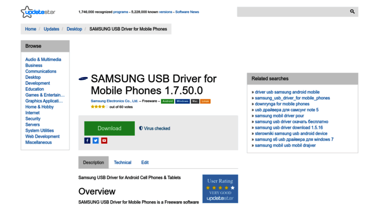 Samsung USB Driver for Mobile Phones para Windows