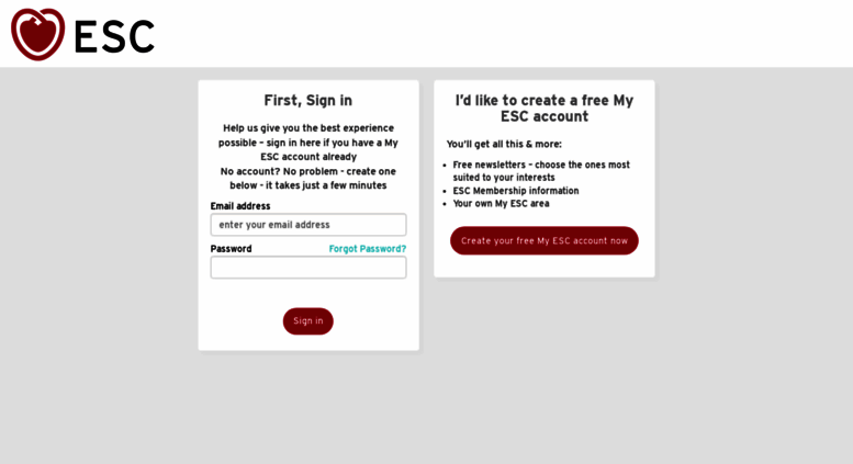 Access Services Escardio Org My Esc Login