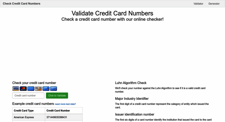 algorthm for a credit card validator