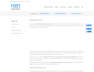 1001calendriers.fr screenshot