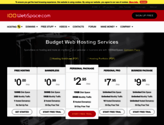100webspace.com screenshot