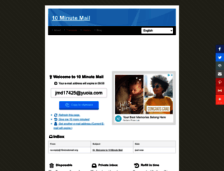 10minutemail.org screenshot