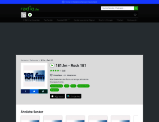 181fmrock181.radio.de screenshot