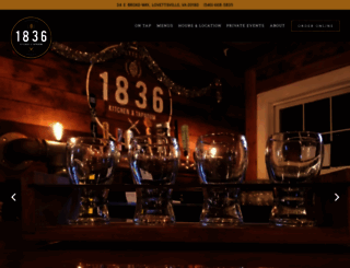 1836kitchenandtaproom.com screenshot