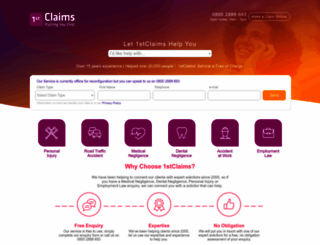 1stclaims.co.uk screenshot