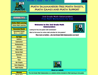 2nd-grade-math-salamanders.com screenshot