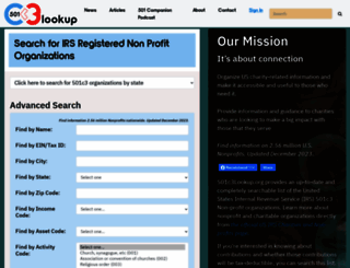 501c3lookup.org screenshot