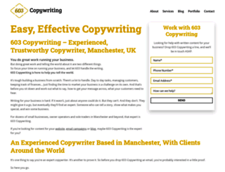 603copywriting.co.uk screenshot
