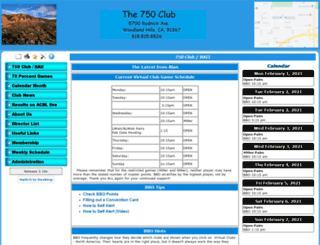 750bridgeclub.net screenshot