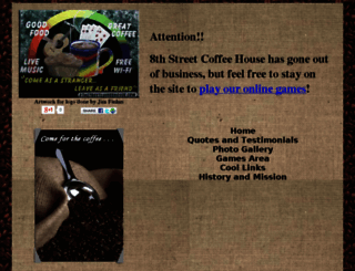 8thstreetcoffeehouse.com screenshot