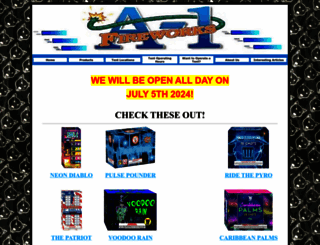 a1fireworks.com screenshot
