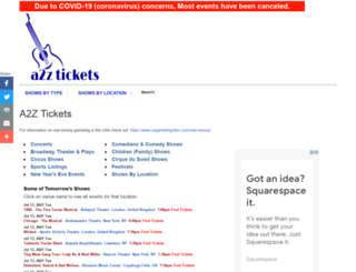 a2z-tickets.com screenshot