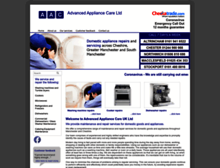 aacadvancedappliancecare.co.uk screenshot