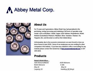 abbeymetal.com screenshot