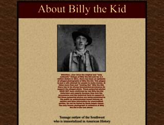 aboutbillythekid.com screenshot