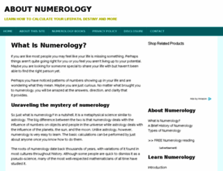 aboutnumerology.com screenshot