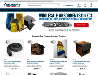 absorbentsforless.com screenshot