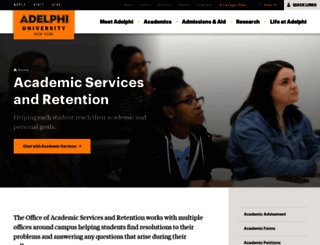 academic-services.adelphi.edu screenshot
