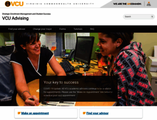 academicadvising.vcu.edu screenshot
