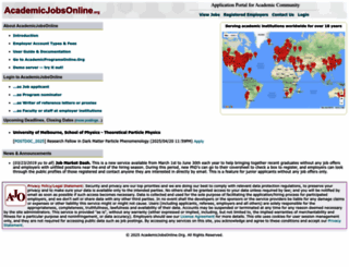 academicjobsonline.org screenshot