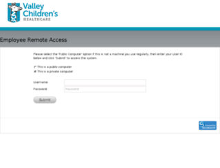 access.valleychildrens.org screenshot