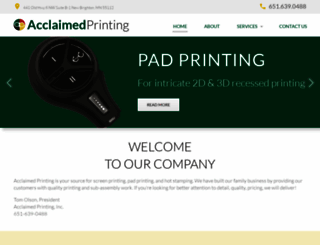 acclaimedprinting.com screenshot