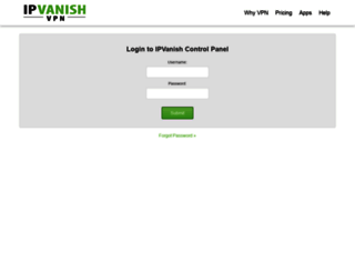 account.ipvanish.com screenshot