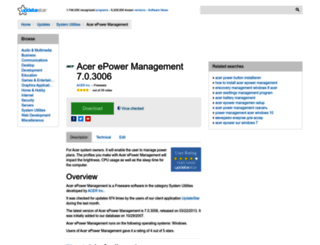 acer-epower-management.updatestar.com screenshot