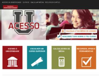 acessouniversidade.europeia.pt screenshot