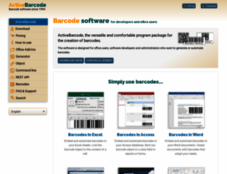 activebarcode.com screenshot