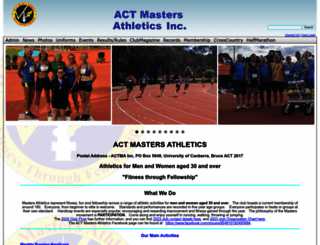 actmastersathletics.org.au screenshot