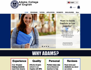 adamscollege.edu screenshot