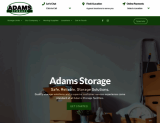 adamsstorage.com screenshot