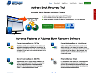 addressbookrecovery.com screenshot