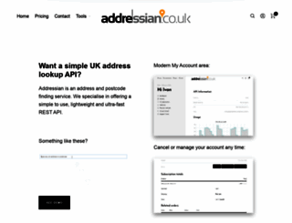 addressian.co.uk screenshot