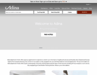 adinahotels.com.au screenshot