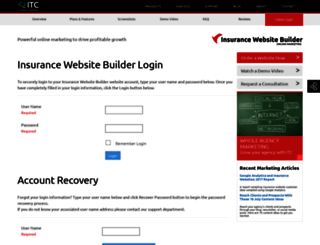 admin.insurancewebsitebuilder.com screenshot