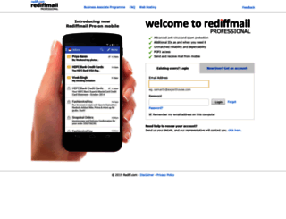 admin.rediffmailpro.com screenshot