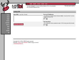 admin.uribl.com screenshot